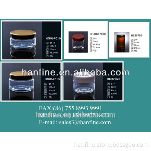 New design 20ml-100ml ML high quality PET jar for travel set/OME is welcome